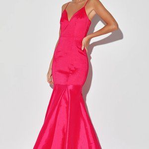 Party Has Arrived Bright Pink Mermaid Maxi Dress